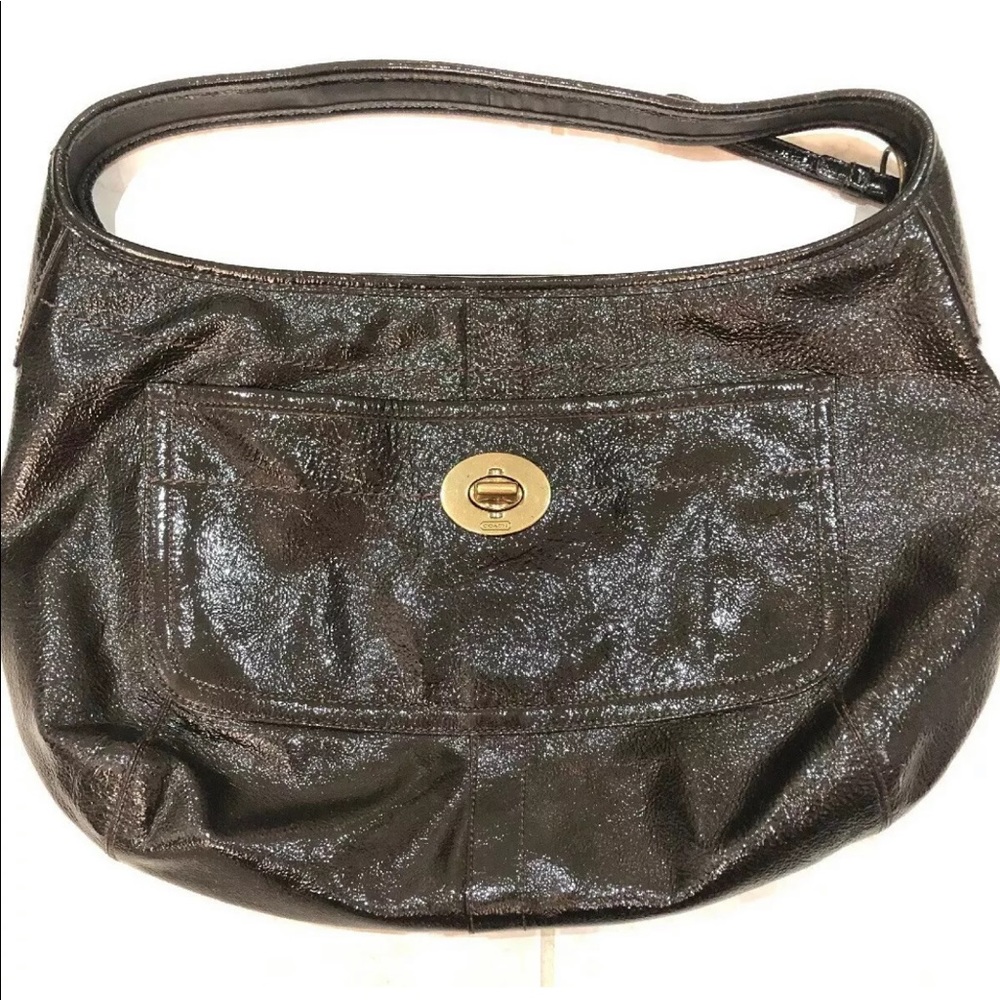 Coach Ergo Brown patent leather bag